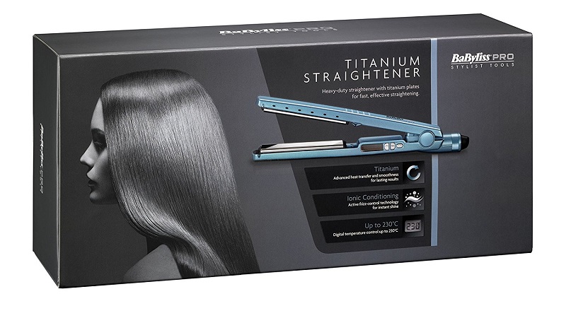Blue Titanium Hair Straightener with Digital Display - wide 3